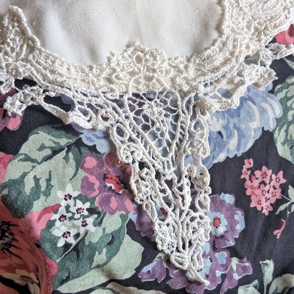 Vintage 80s Jodi Michaels Floral Midi Dress Cottagecore Prairie Twee Size 9/10 - Picture 6 of 13